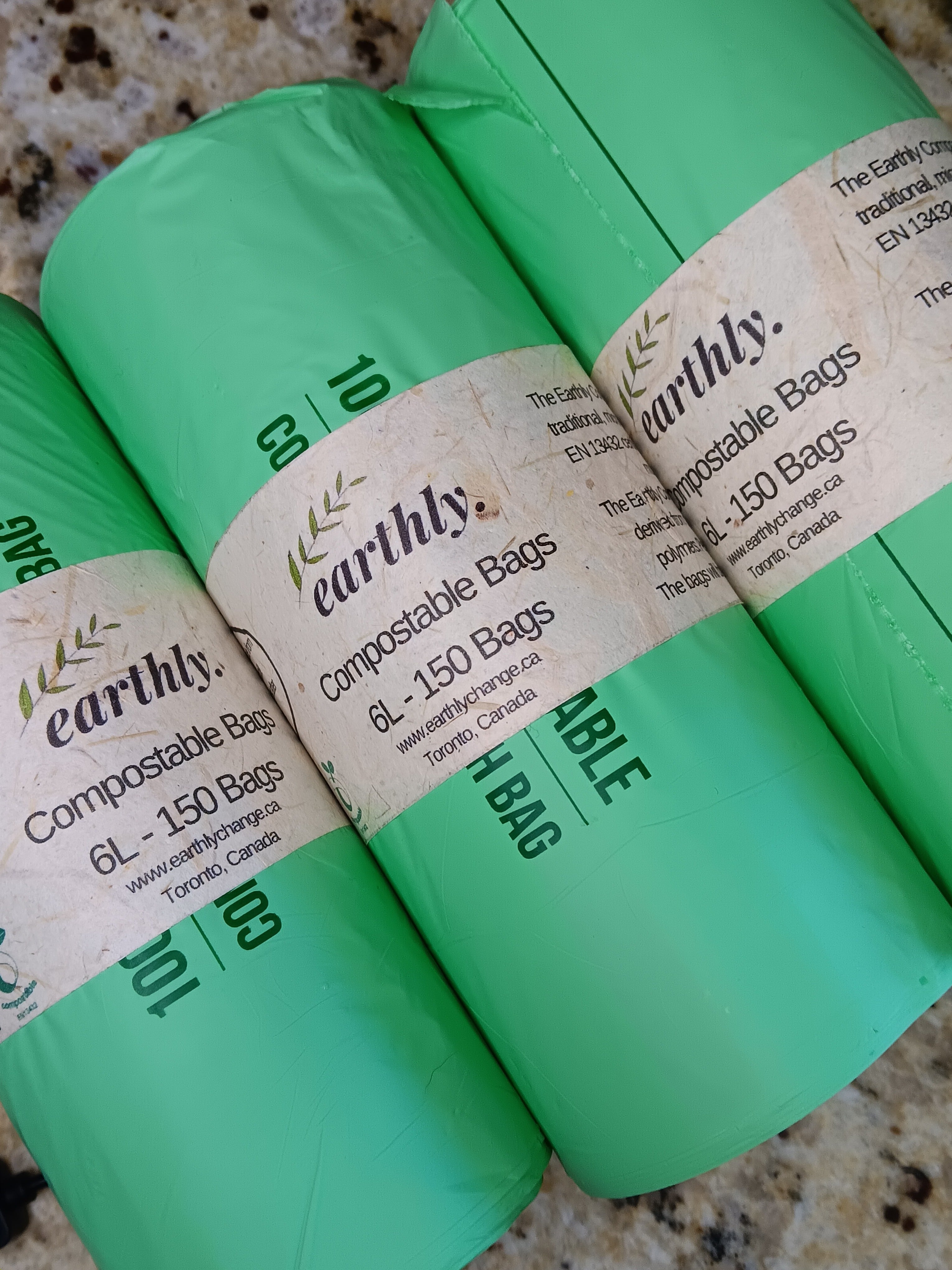 150 X 6L Compostable Caddy Liners – Biodegradable Food Waste Bags (EN13432)